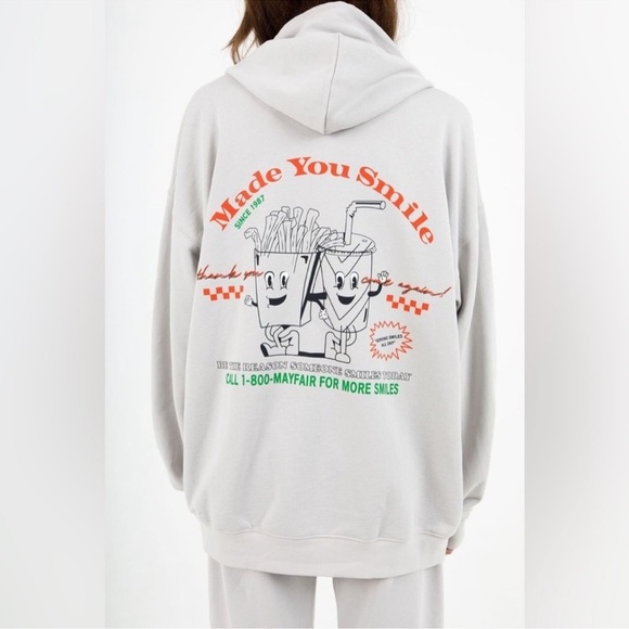 The Mayfair Group Made You Smile Chrome Zip-Up Hoodie - One Size Plus - Picture 1 of 9